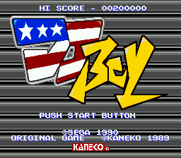 DJ Boy title screen for Sega Genesis
